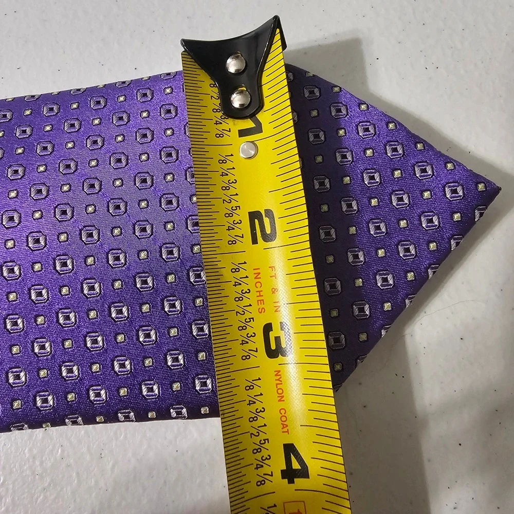 Ermenegildo Zegna Silk Tie Purple Geometric Square Luxury‎ Italian Designer